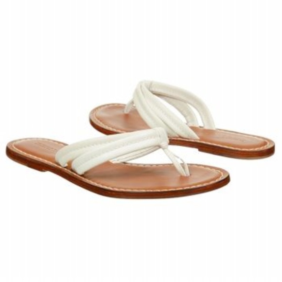 Bernardo Shoes - NWT Bernardo White Leather Miami Flat Sandals